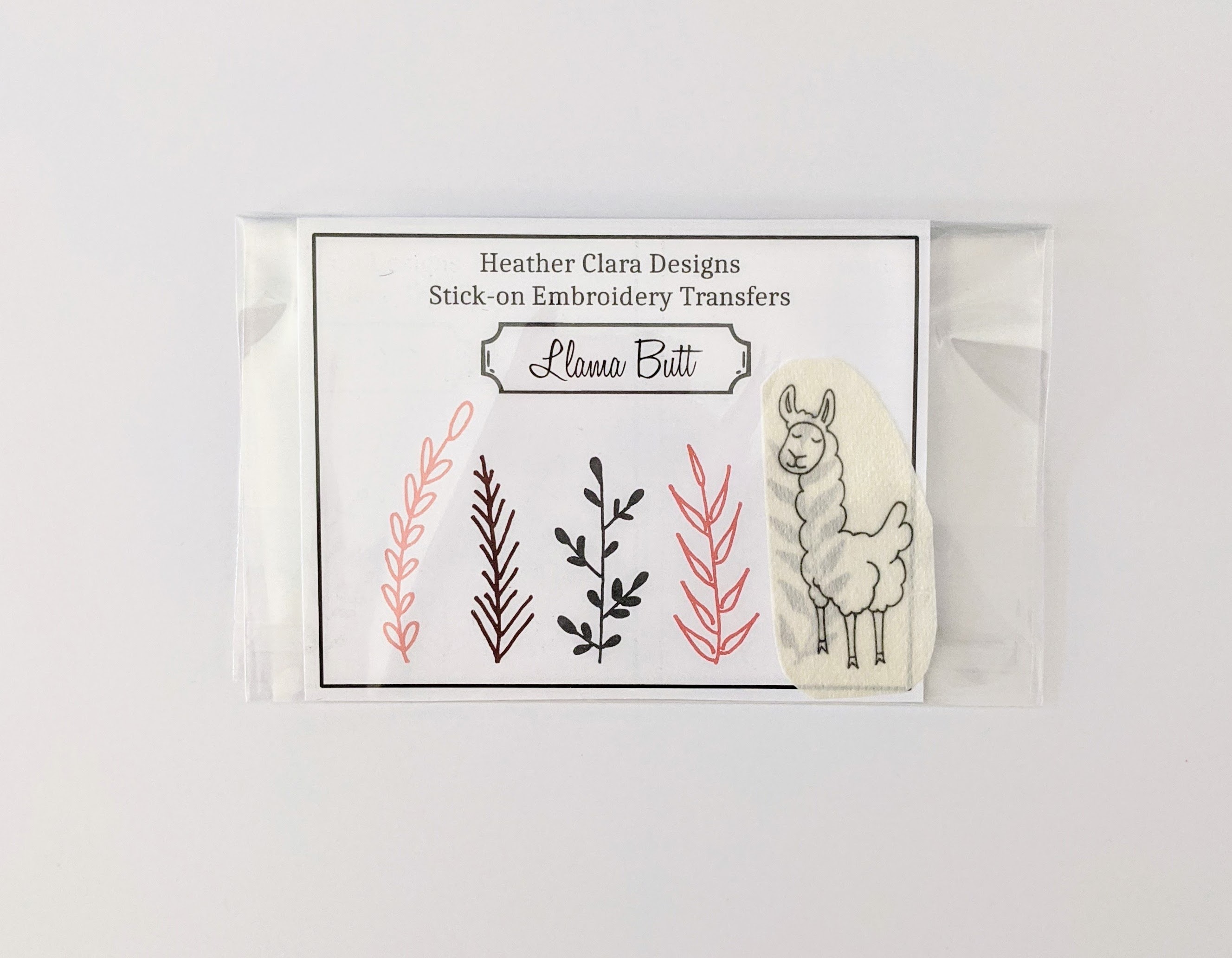 Embroidery Transfer Stickers - Llama Butt
