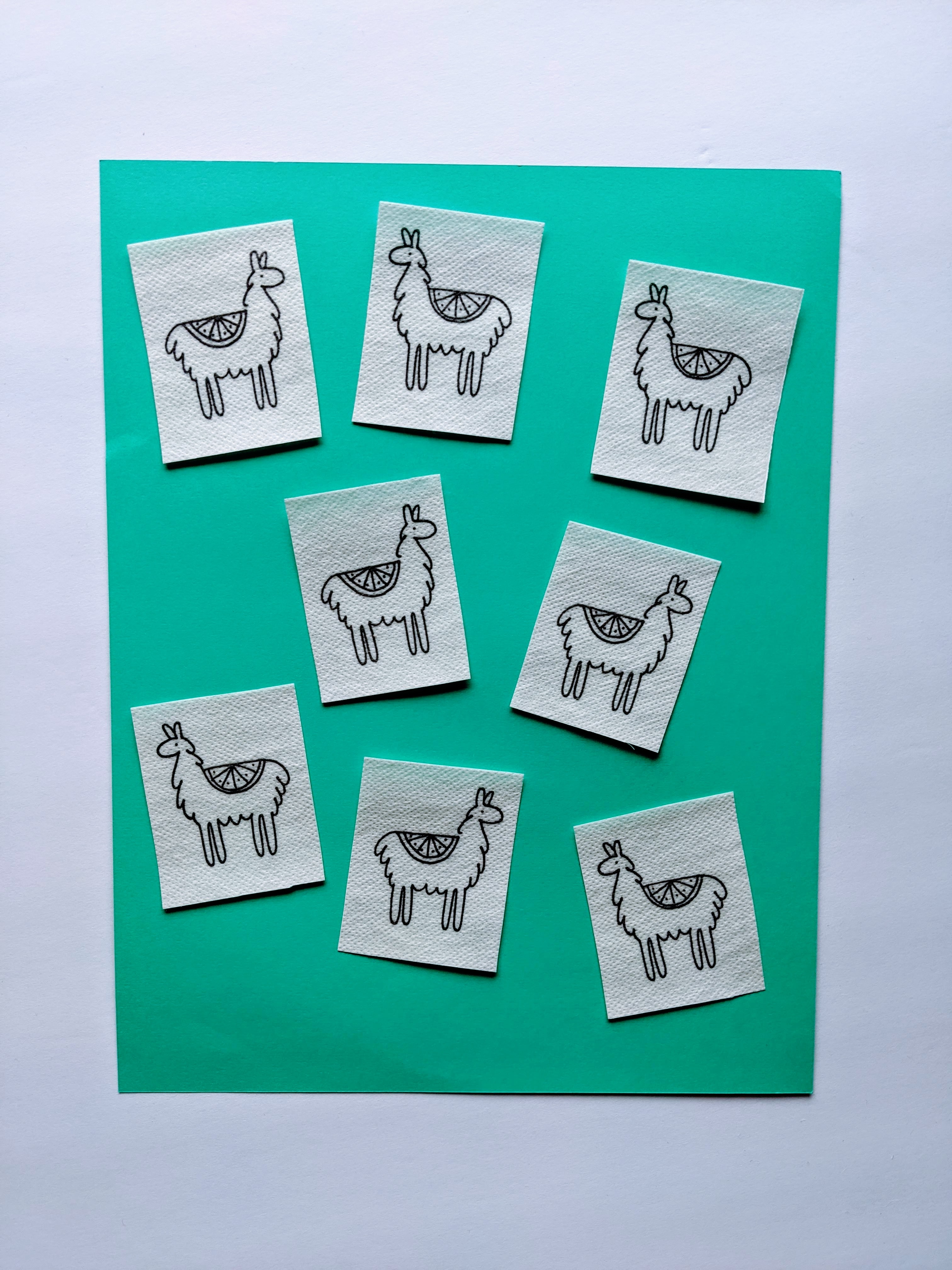 Embroidery Transfer Stickers - A Herd of Llamas